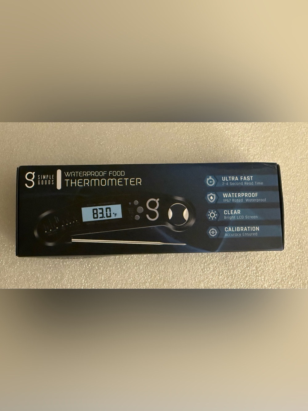 NWT Simple Goods Waterproof Food Thermometer Digital Instant Read Meat Candy NIB